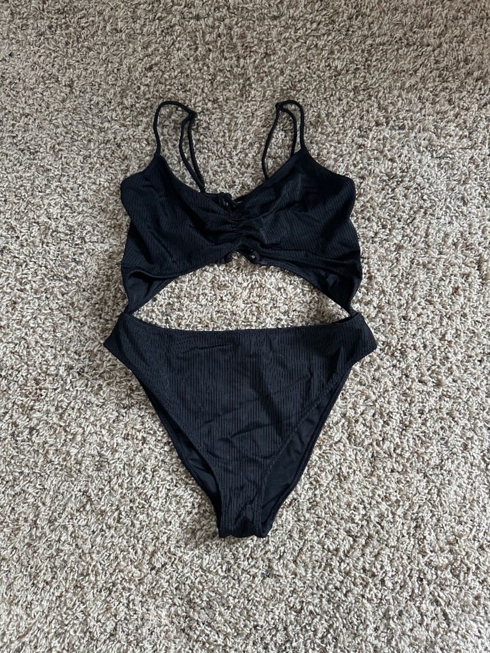 PacSun Black Cut-Out One-Piece Swimsuit – Size M